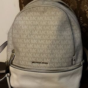 Pink/White Medium Michael Kors Rhea Style Bag